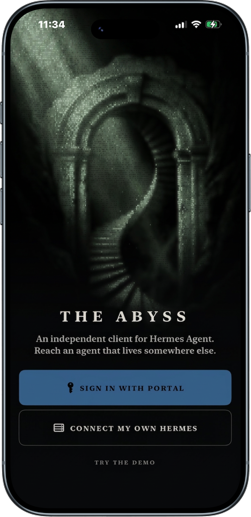 The Abyss welcome screen